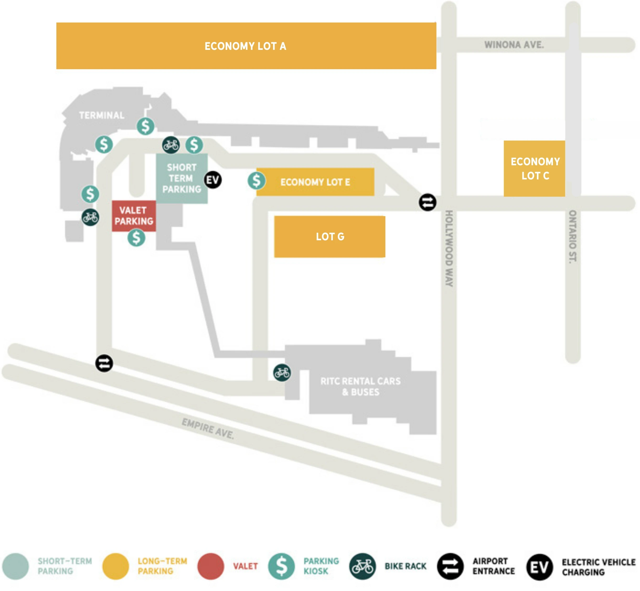 Burbank Airport Parking Map